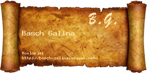 Basch Galina névjegykártya